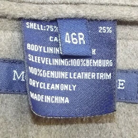 MCKENZIE TRIBE Sport Coat, 46R, Olive Green, Wool/Cashmere, Leather trim - Picture 11 of 12